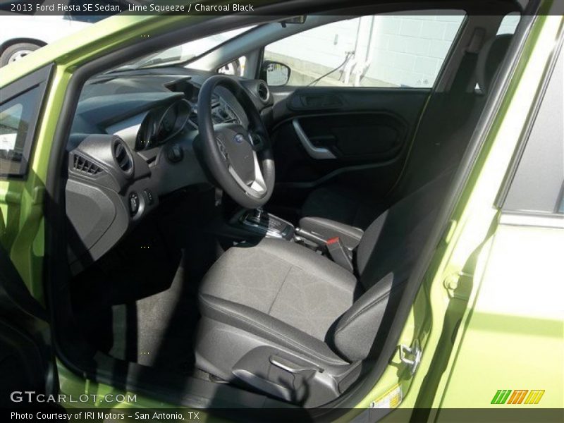 Lime Squeeze / Charcoal Black 2013 Ford Fiesta SE Sedan