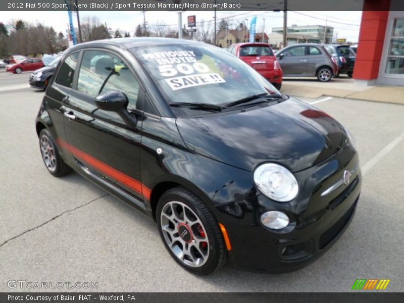 Nero (Black) / Sport Tessuto Marrone/Nero (Brown/Black) 2012 Fiat 500 Sport