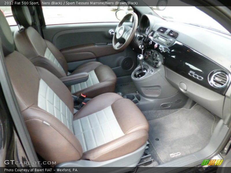  2012 500 Sport Sport Tessuto Marrone/Nero (Brown/Black) Interior