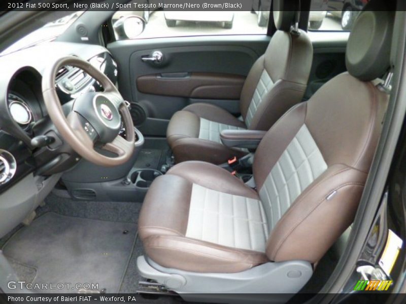  2012 500 Sport Sport Tessuto Marrone/Nero (Brown/Black) Interior