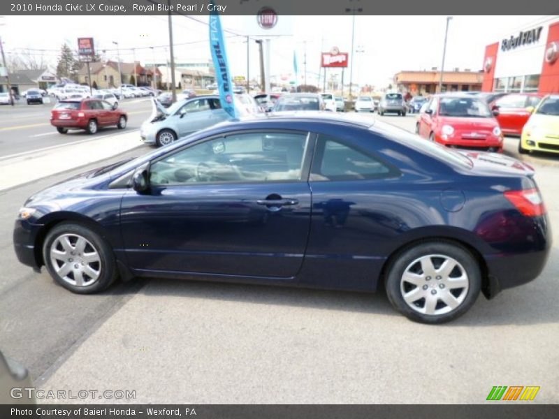 Royal Blue Pearl / Gray 2010 Honda Civic LX Coupe