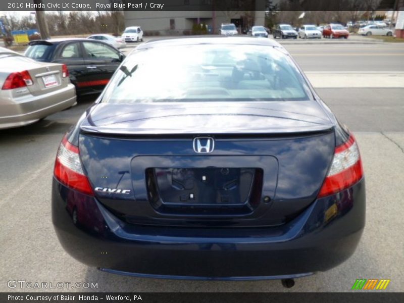 Royal Blue Pearl / Gray 2010 Honda Civic LX Coupe