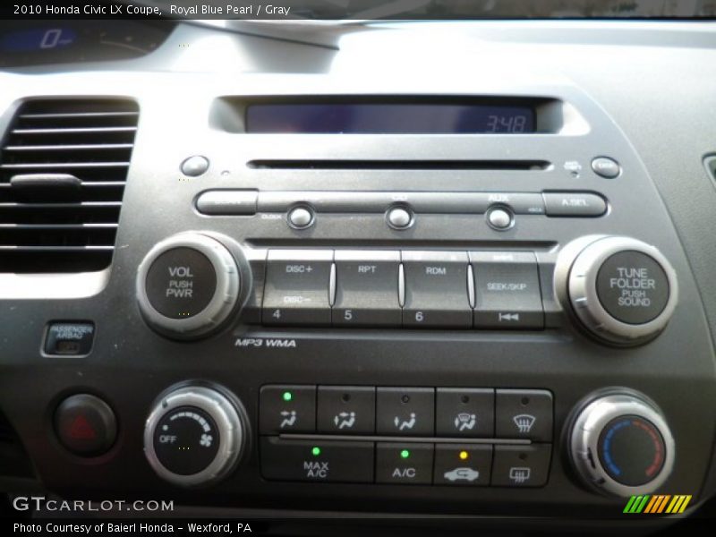 Controls of 2010 Civic LX Coupe