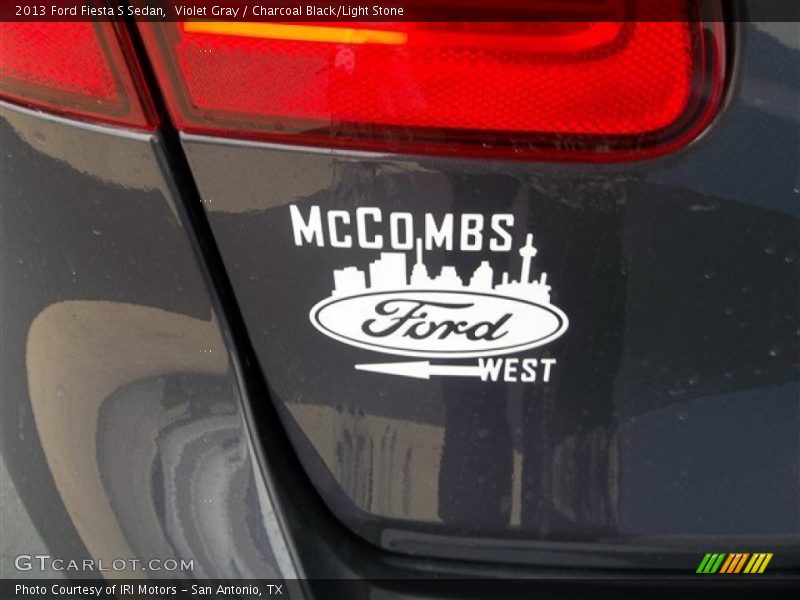 Violet Gray / Charcoal Black/Light Stone 2013 Ford Fiesta S Sedan