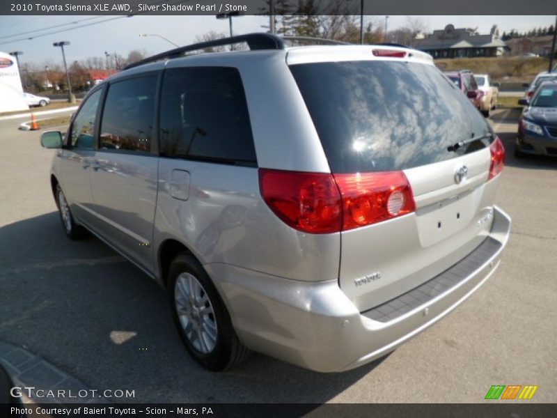 Silver Shadow Pearl / Stone 2010 Toyota Sienna XLE AWD