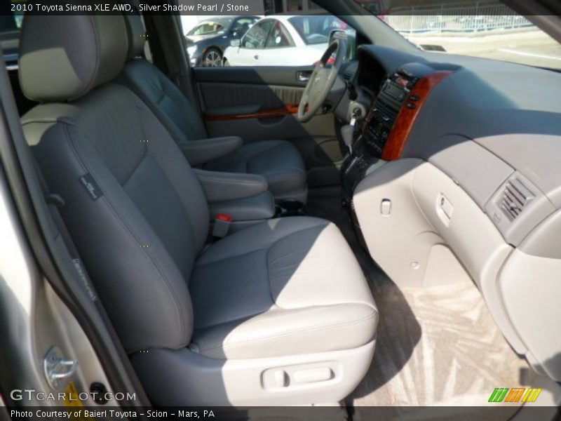 Silver Shadow Pearl / Stone 2010 Toyota Sienna XLE AWD