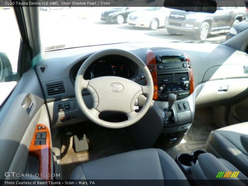 Silver Shadow Pearl / Stone 2010 Toyota Sienna XLE AWD