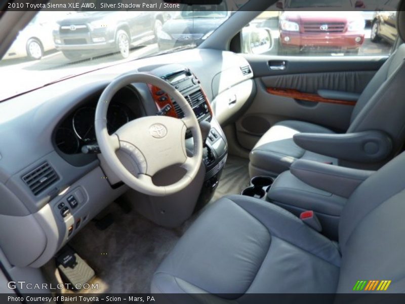 Silver Shadow Pearl / Stone 2010 Toyota Sienna XLE AWD