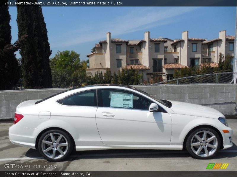 Diamond White Metallic / Black 2013 Mercedes-Benz C 250 Coupe