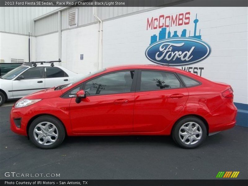 Race Red / Charcoal Black/Light Stone 2013 Ford Fiesta SE Sedan