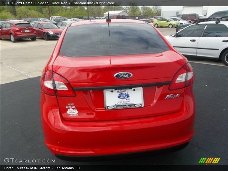 Race Red / Charcoal Black/Light Stone 2013 Ford Fiesta SE Sedan