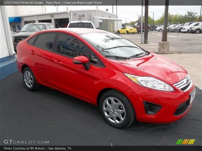 Race Red / Charcoal Black/Light Stone 2013 Ford Fiesta SE Sedan