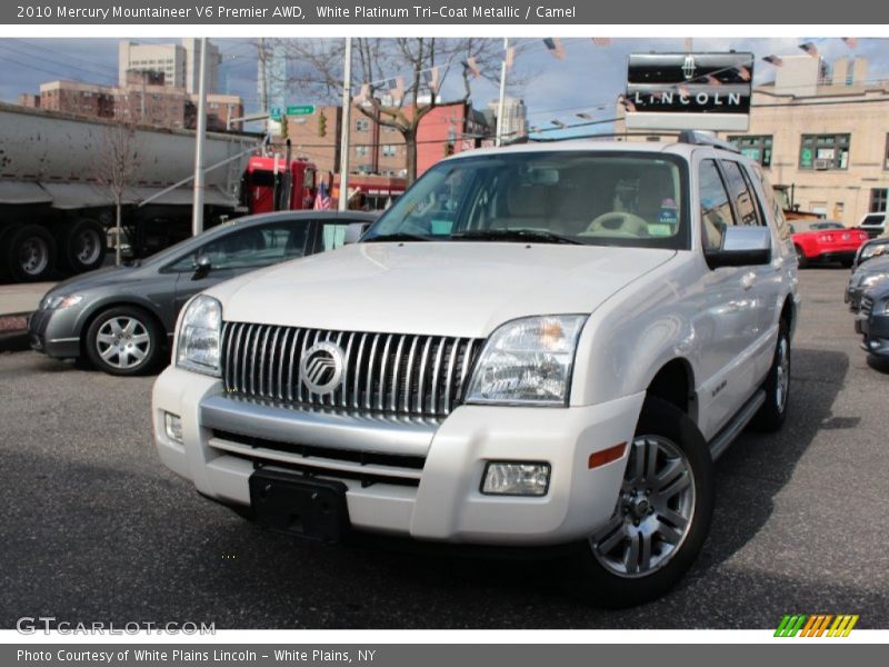 White Platinum Tri-Coat Metallic / Camel 2010 Mercury Mountaineer V6 Premier AWD