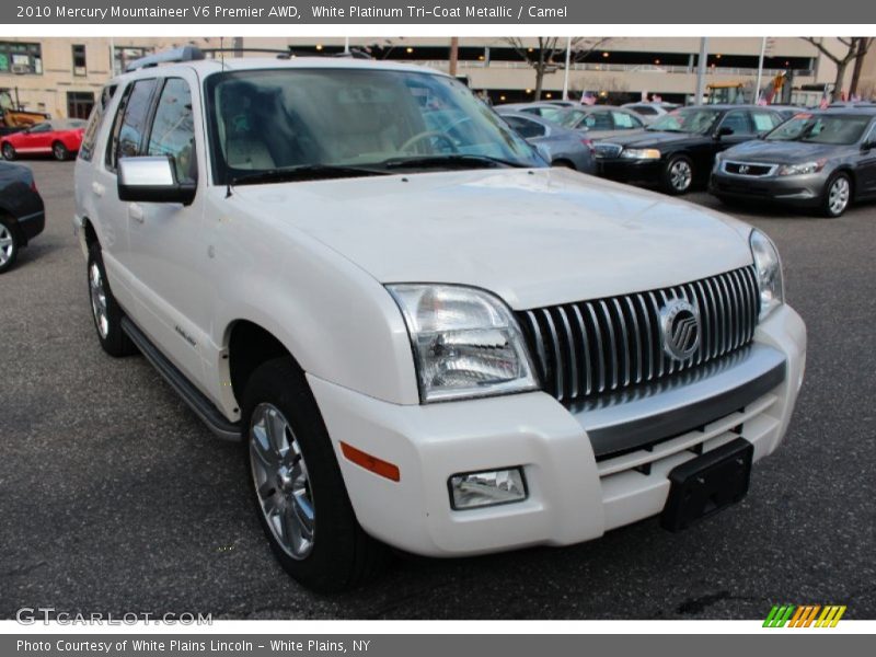 White Platinum Tri-Coat Metallic / Camel 2010 Mercury Mountaineer V6 Premier AWD