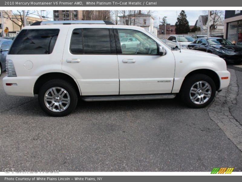 White Platinum Tri-Coat Metallic / Camel 2010 Mercury Mountaineer V6 Premier AWD