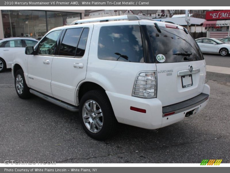 White Platinum Tri-Coat Metallic / Camel 2010 Mercury Mountaineer V6 Premier AWD
