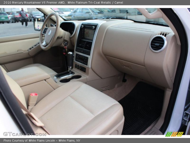 White Platinum Tri-Coat Metallic / Camel 2010 Mercury Mountaineer V6 Premier AWD