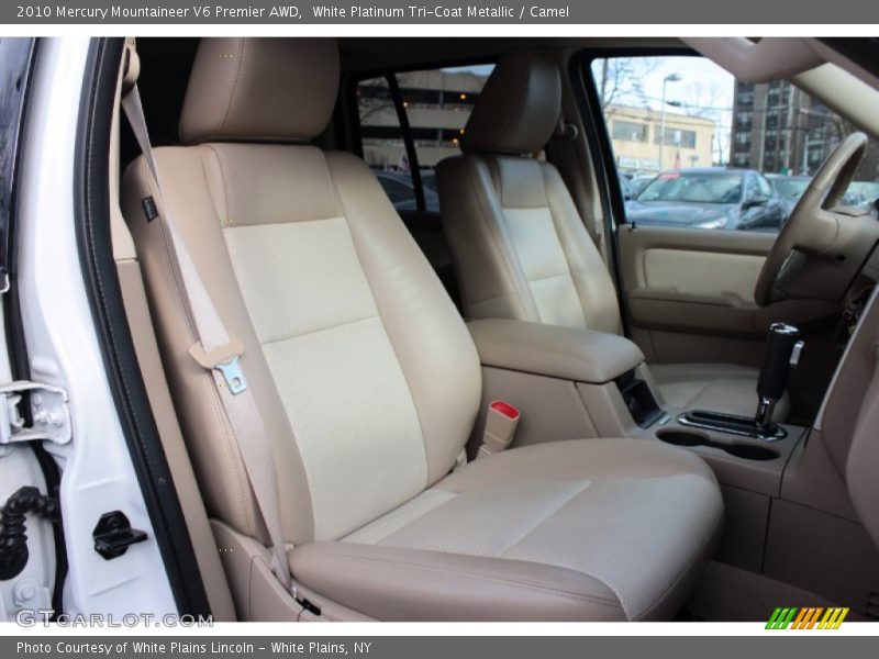 White Platinum Tri-Coat Metallic / Camel 2010 Mercury Mountaineer V6 Premier AWD