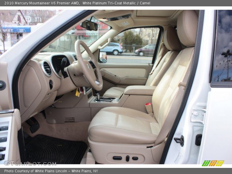 White Platinum Tri-Coat Metallic / Camel 2010 Mercury Mountaineer V6 Premier AWD
