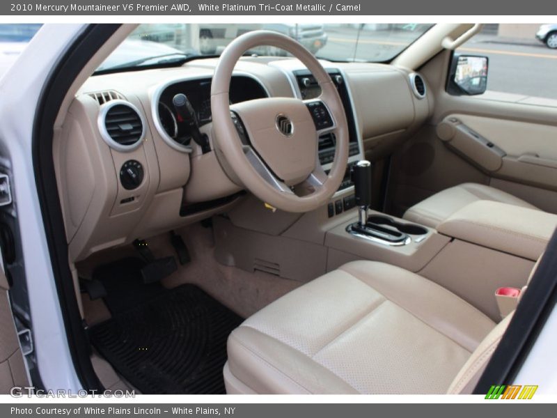 White Platinum Tri-Coat Metallic / Camel 2010 Mercury Mountaineer V6 Premier AWD