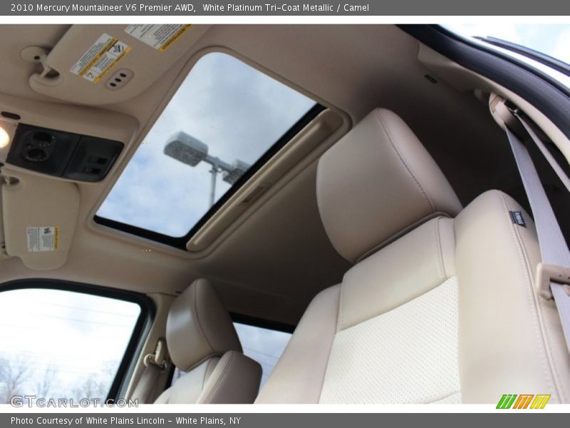 White Platinum Tri-Coat Metallic / Camel 2010 Mercury Mountaineer V6 Premier AWD