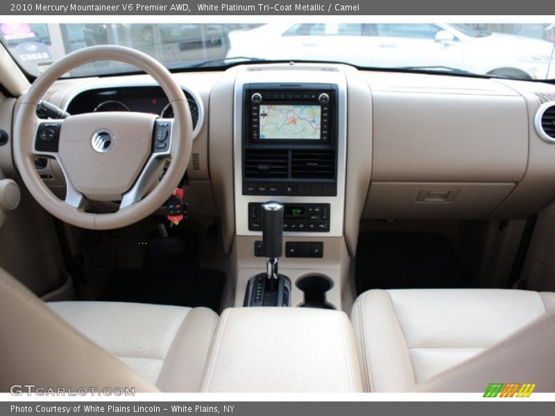 White Platinum Tri-Coat Metallic / Camel 2010 Mercury Mountaineer V6 Premier AWD