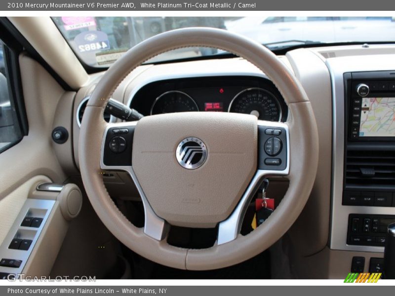 White Platinum Tri-Coat Metallic / Camel 2010 Mercury Mountaineer V6 Premier AWD