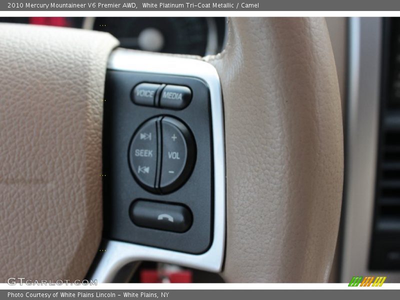 White Platinum Tri-Coat Metallic / Camel 2010 Mercury Mountaineer V6 Premier AWD