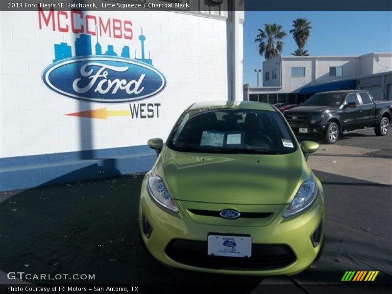 Lime Squeeze / Charcoal Black 2013 Ford Fiesta SE Hatchback