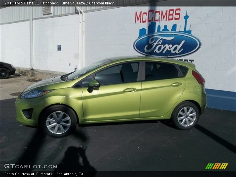 Lime Squeeze / Charcoal Black 2013 Ford Fiesta SE Hatchback