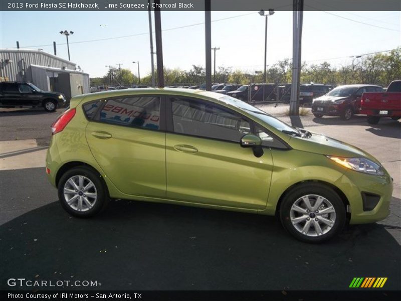 Lime Squeeze / Charcoal Black 2013 Ford Fiesta SE Hatchback