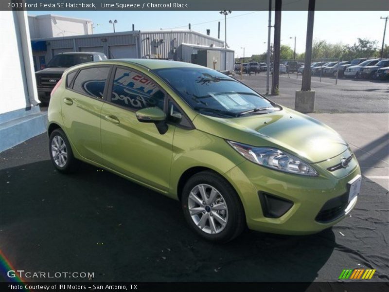 Lime Squeeze / Charcoal Black 2013 Ford Fiesta SE Hatchback