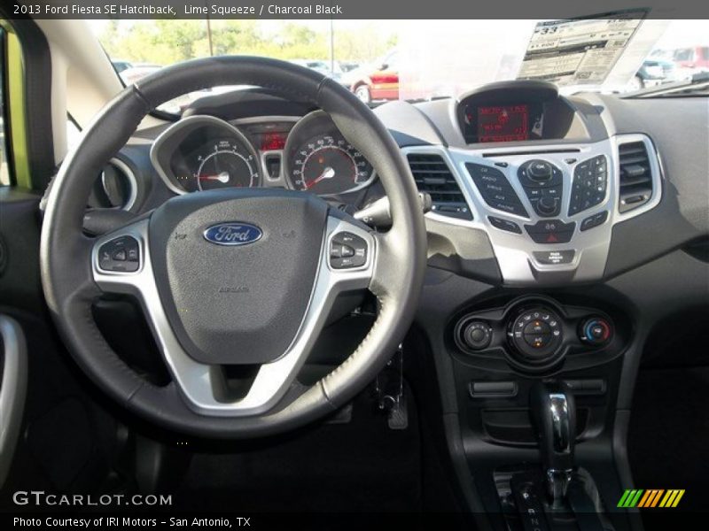 Lime Squeeze / Charcoal Black 2013 Ford Fiesta SE Hatchback