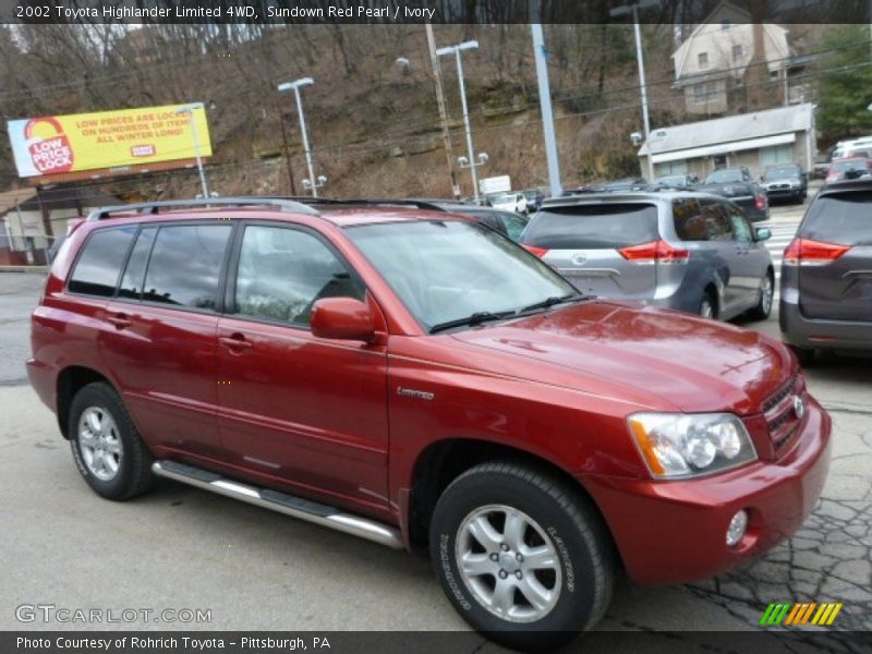 Sundown Red Pearl / Ivory 2002 Toyota Highlander Limited 4WD