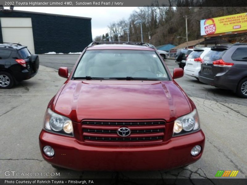 Sundown Red Pearl / Ivory 2002 Toyota Highlander Limited 4WD