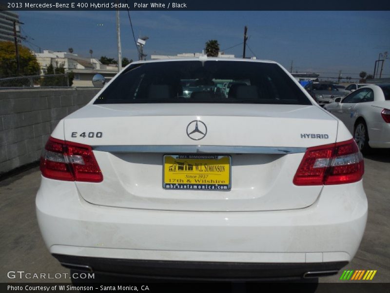 Polar White / Black 2013 Mercedes-Benz E 400 Hybrid Sedan