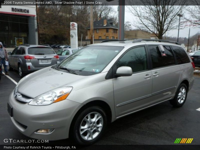 Silver Shadow Pearl / Stone Gray 2006 Toyota Sienna Limited AWD