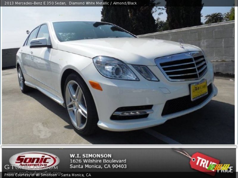 Diamond White Metallic / Almond/Black 2013 Mercedes-Benz E 350 Sedan