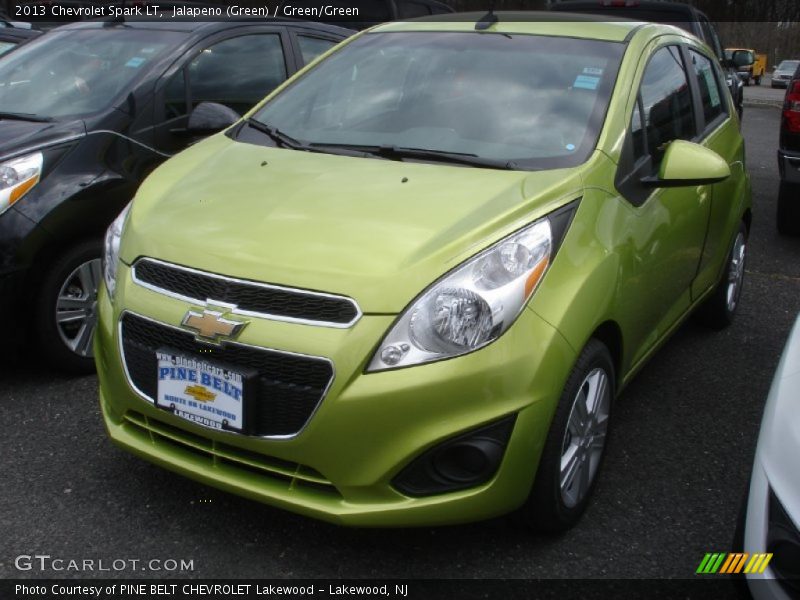 Jalapeno (Green) / Green/Green 2013 Chevrolet Spark LT