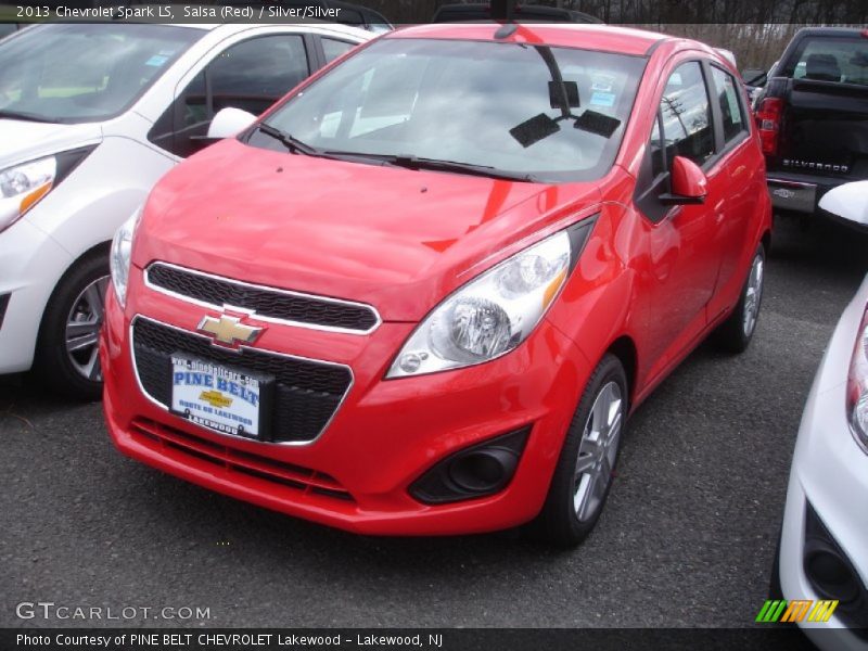 Salsa (Red) / Silver/Silver 2013 Chevrolet Spark LS