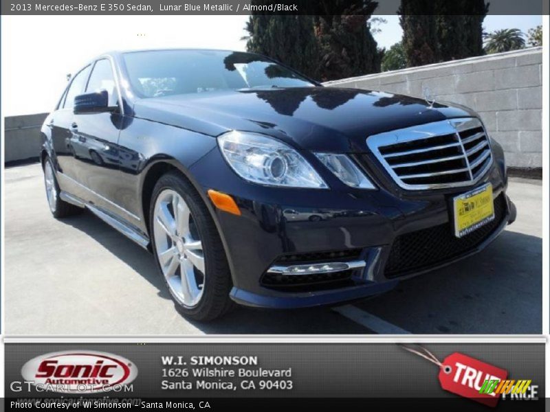 Lunar Blue Metallic / Almond/Black 2013 Mercedes-Benz E 350 Sedan