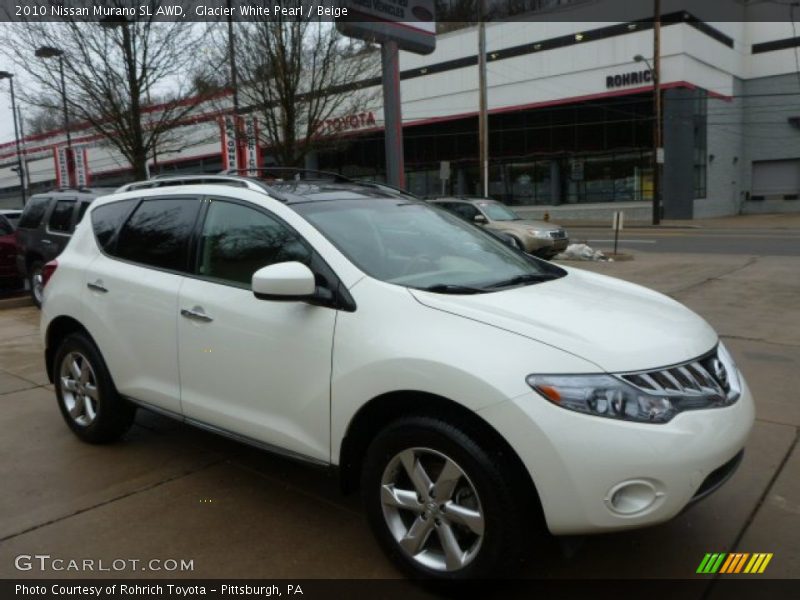 Glacier White Pearl / Beige 2010 Nissan Murano SL AWD