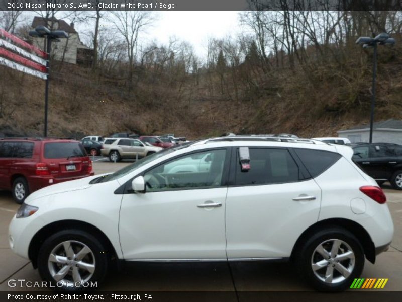 Glacier White Pearl / Beige 2010 Nissan Murano SL AWD