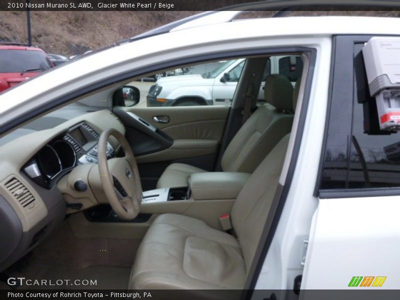 Glacier White Pearl / Beige 2010 Nissan Murano SL AWD