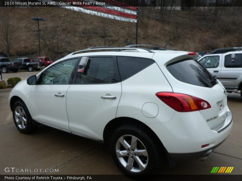 Glacier White Pearl / Beige 2010 Nissan Murano SL AWD
