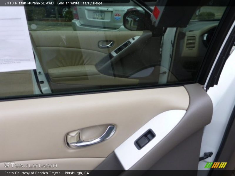 Glacier White Pearl / Beige 2010 Nissan Murano SL AWD