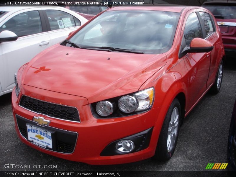 Inferno Orange Metallic / Jet Black/Dark Titanium 2013 Chevrolet Sonic LT Hatch