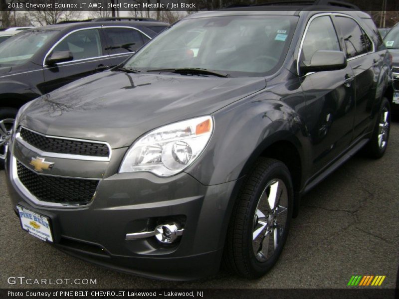 Steel Green Metallic / Jet Black 2013 Chevrolet Equinox LT AWD