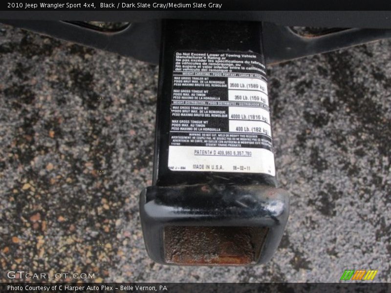 Black / Dark Slate Gray/Medium Slate Gray 2010 Jeep Wrangler Sport 4x4