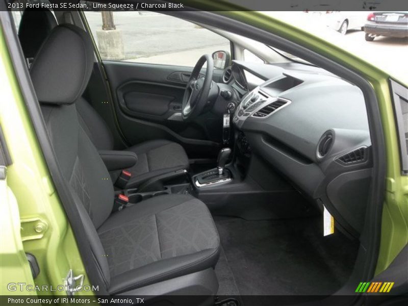 Lime Squeeze / Charcoal Black 2013 Ford Fiesta SE Sedan
